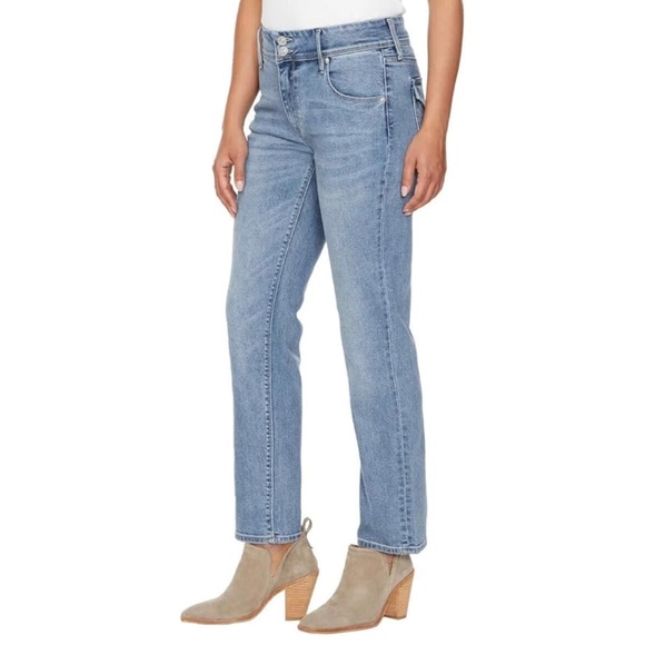 Hudson Jeans Women's Women's Mid-Rise Slim Straight Leg Jeans Icy Blue Size 12 - Picture 1 of 10